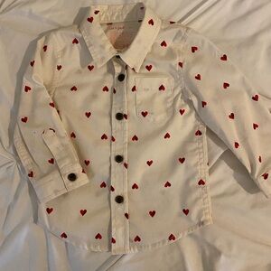 Toddler boys Kids Heart Print Button-Up Shirt